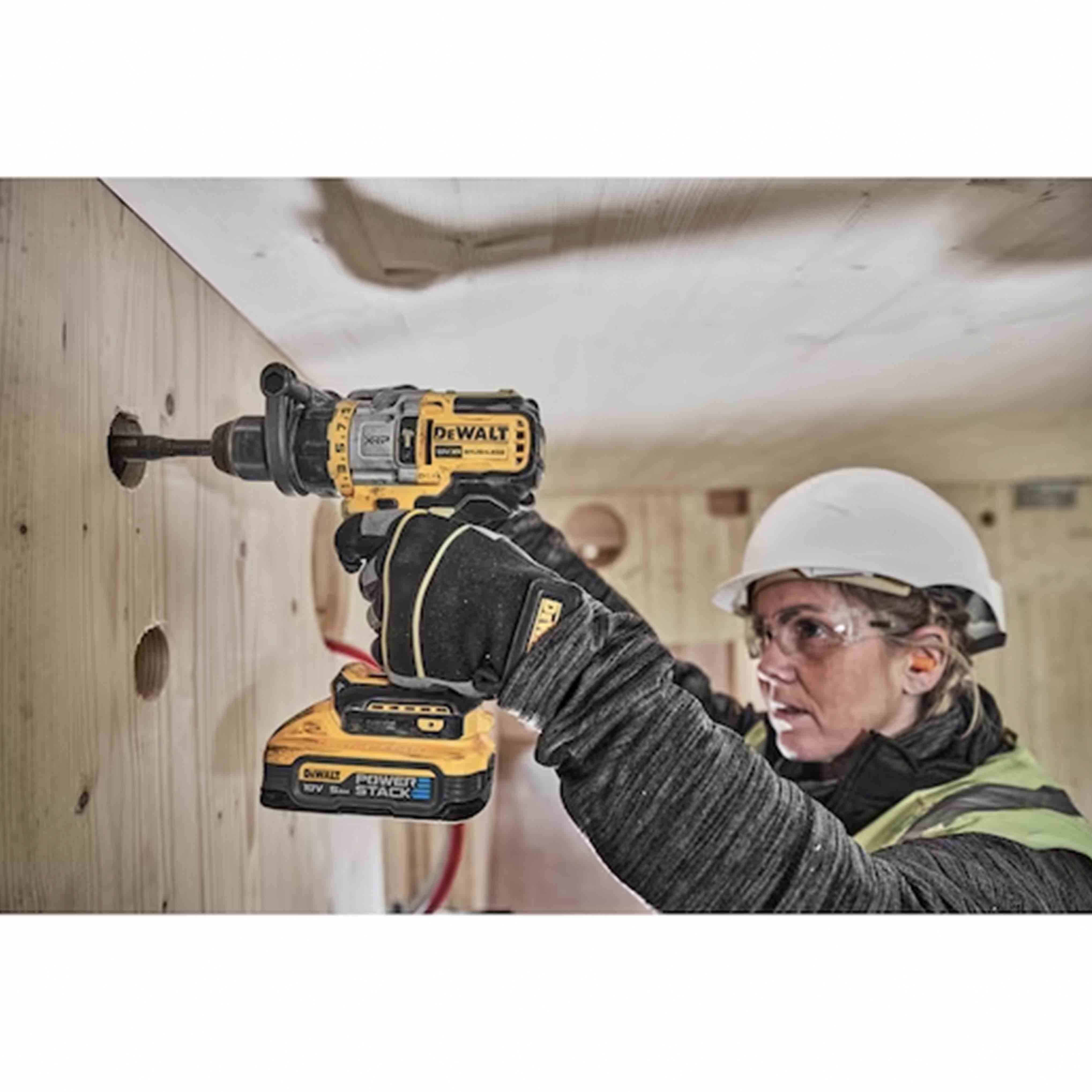 XRP Drill Driver - 3 Speed with XR 18v POWERSTACK Percussion with Brushless Motor with 1.5-13mm Metal Chuck in TSTACK CASE and ACCESSORIES - DeWALT - DCD1007H2T-QW XRP Drill Driver - 3 Speed with XR 18v POWERSTACK Percussion with Brushless Motor with 1.5-13mm Metal Chuck in TSTACK CASE and ACCESSORIES - DeWALT - DCD1007H2T-QW